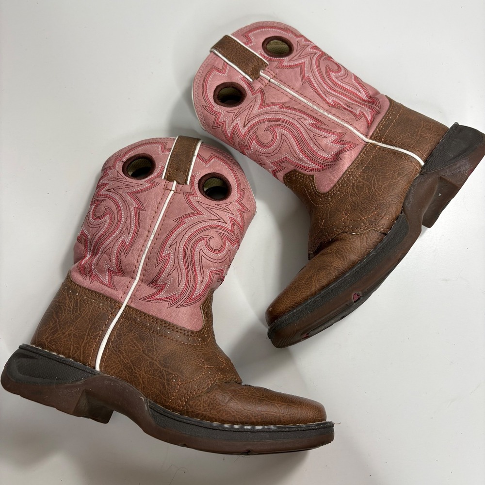 Durango Lil Rebel Little Kids Western Boot Tan Pink  Sz 13